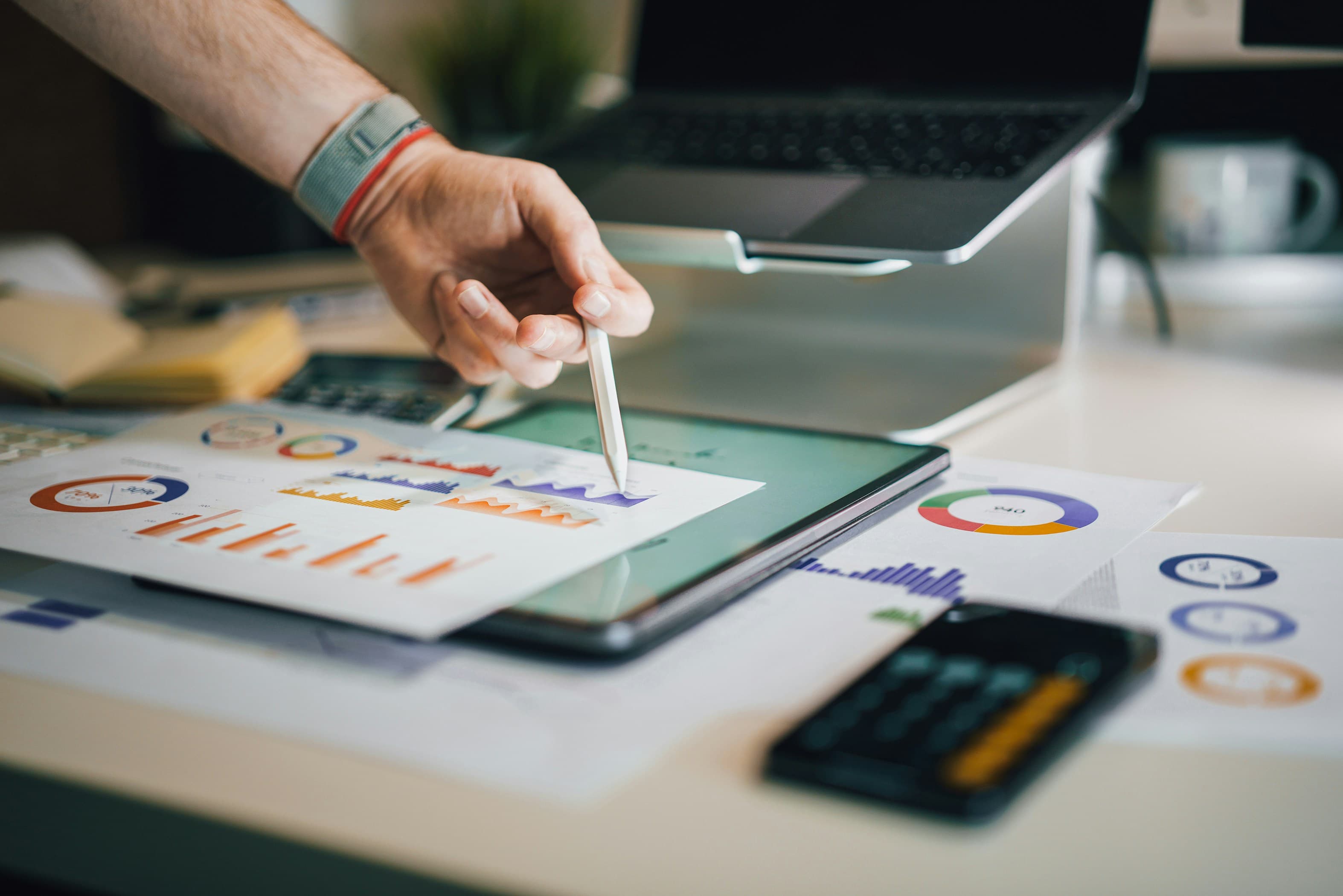 Finance professional analyzing AR automation ROI data